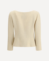 Short Jacket in Plain Wool Tweed - CREAM | Base Blu