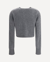 Cashmere crop Cardigan - GREY | Base Blu