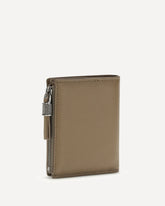 Leather Wallet with zip - BROWN | Base Blu