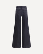 Wide leg stretch cotton Jeans - BLACK | Base Blu