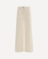 Wide leg Jeans in flocked denim - WHITE | Base Blu
