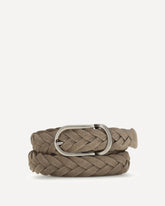 Leather belt braided design - GREY | Base Blu