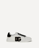 Sneakers in pelle con logo - BIANCO | Base Blu