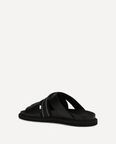 Flat leather Sandals - BLACK | Base Blu