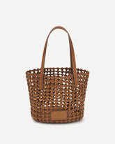 Borsa a Secchiello in pelle intrecciata - MARRONE | Base Blu