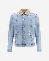Denim Jacket with suede collar - LIGHT BLUE | Base Blu
