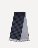 Wool and cashmere Scarf with a gradient GG motif - BLUE | Base Blu