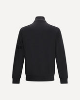 Zipped Cotton Sweatshirt - BLACK | Base Blu