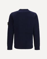 Sweater crewneck with logo patch on the sleeve - BLACK | Base Blu