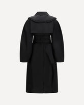 Belted double-breasted Coat - BLACK | Base Blu