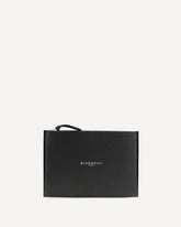 Large Antigona Stamped Clutch Bag - BLACK | Base Blu