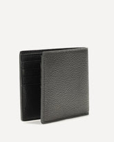 T Line bifold Wallet in grained leather - BLACK | Base Blu
