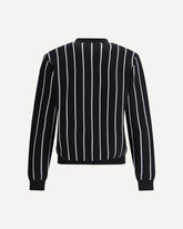 Wool Striped Cardigan - BLACK | Base Blu