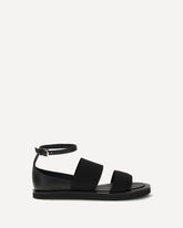 Sandali in pelle  - NERO | Base Blu