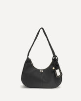 Leather hobo Shoulder Bag - BLACK | Base Blu