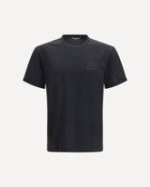 Cotton T-shirt with patch - BLACK | Base Blu