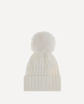 Wool pon pon Hat - WHITE | Base Blu