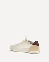 Sneakers in cervo e camoscio - CREMA  | Base Blu