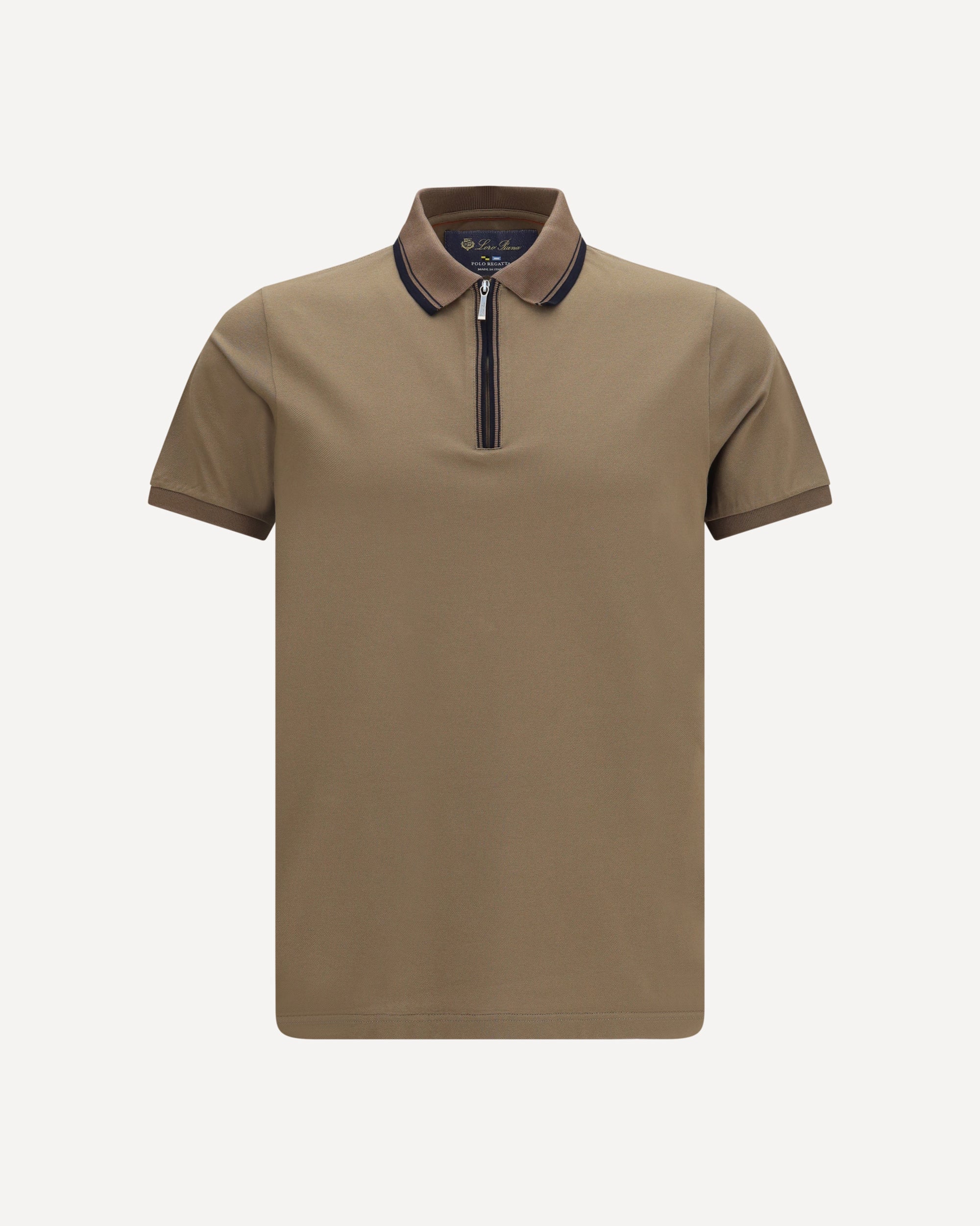 LORO PIANA Regatta Zip Polo KHAKI | Base Blu