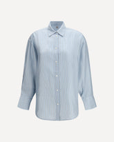 Oversized striped Shirt - LIGHT BLUE | Base Blu