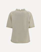 Wool and cashmere-blend knit T-shirt - CREAM | Base Blu