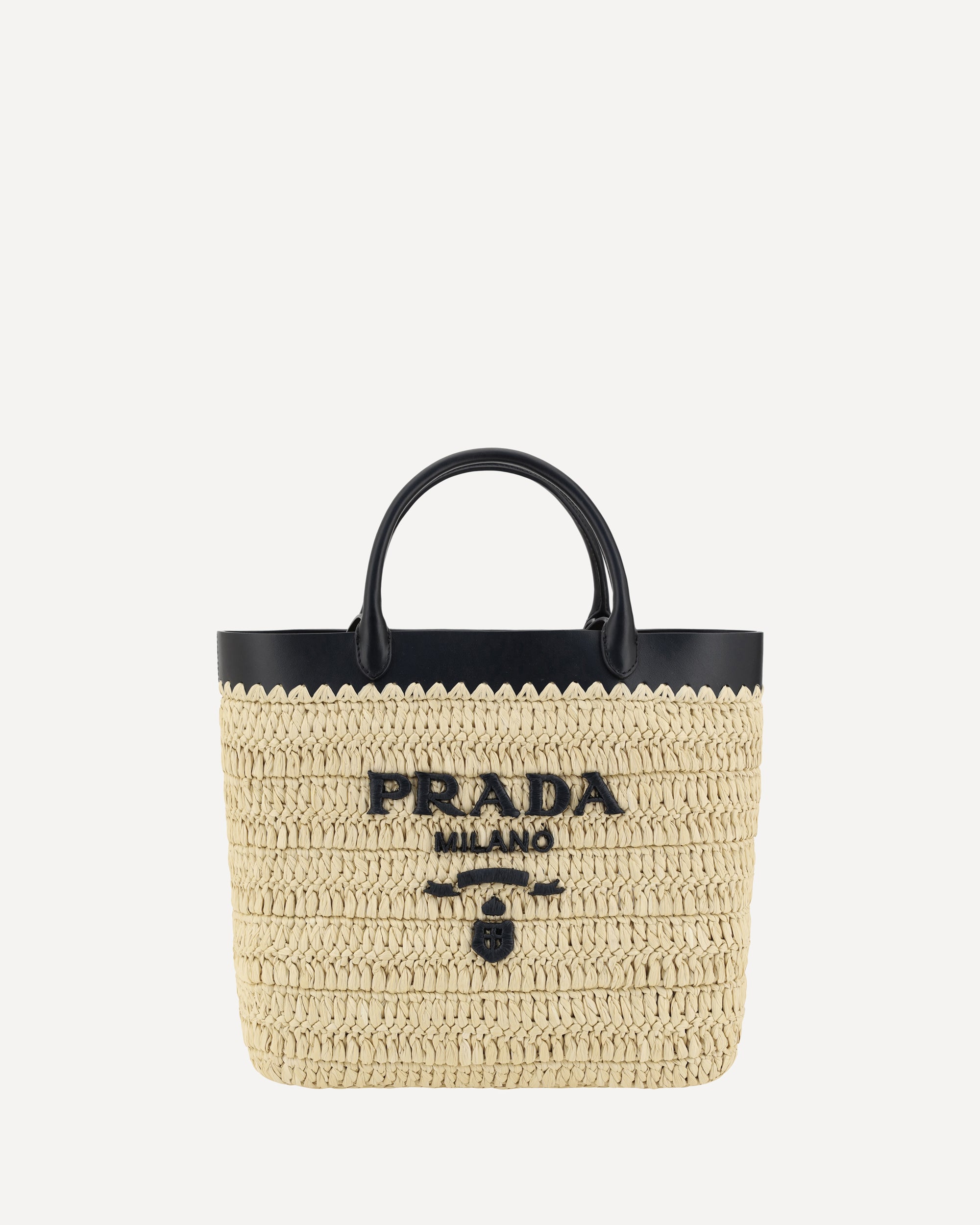 PRADA Woven raffia Tote Bag BEIGE | Base Blu