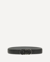 Reversible and adjustable Gancini Belt - BLACK | Base Blu