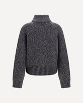 Cardigan in lana merino con zip - GRIGIO | Base Blu