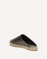 Leather Espadrilles Mules - BROWN | Base Blu