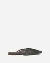 Ballerine in camoscio con ricamo in rete impreziosita - MARRONE | Base Blu