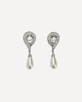Crystal Earrings with pearl pendants - SILVER | Base Blu