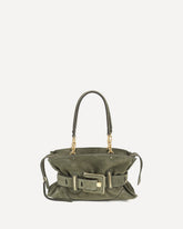 Anthem Handbag in suede leather - GREEN | Base Blu