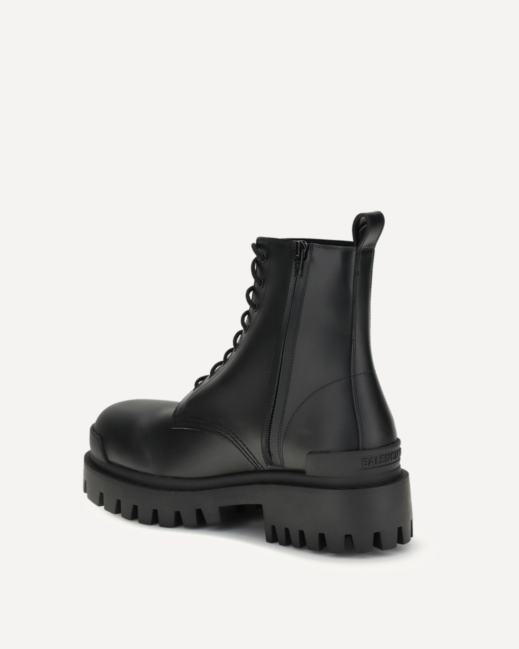 BALENCIAGA Strike Lace-Up Boots BLACK | Base Blu