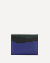 Puzzle calfskin Card Holder - BLUE | Base Blu