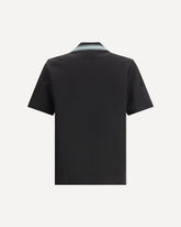 Polo Shirt with logo patch - BLACK | Base Blu