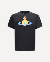 T-shirt in cotone con logo Orb - NERO | Base Blu