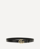 Cintura GG Marmont con fibbia lucida - NERO | Base Blu