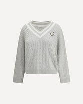 Maglione con scollo a V - BIANCO | Base Blu