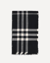 Wool Check Scarf - BLACK | Base Blu