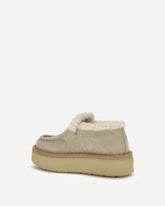 Suede Loafers with shearling - BEIGE | Base Blu
