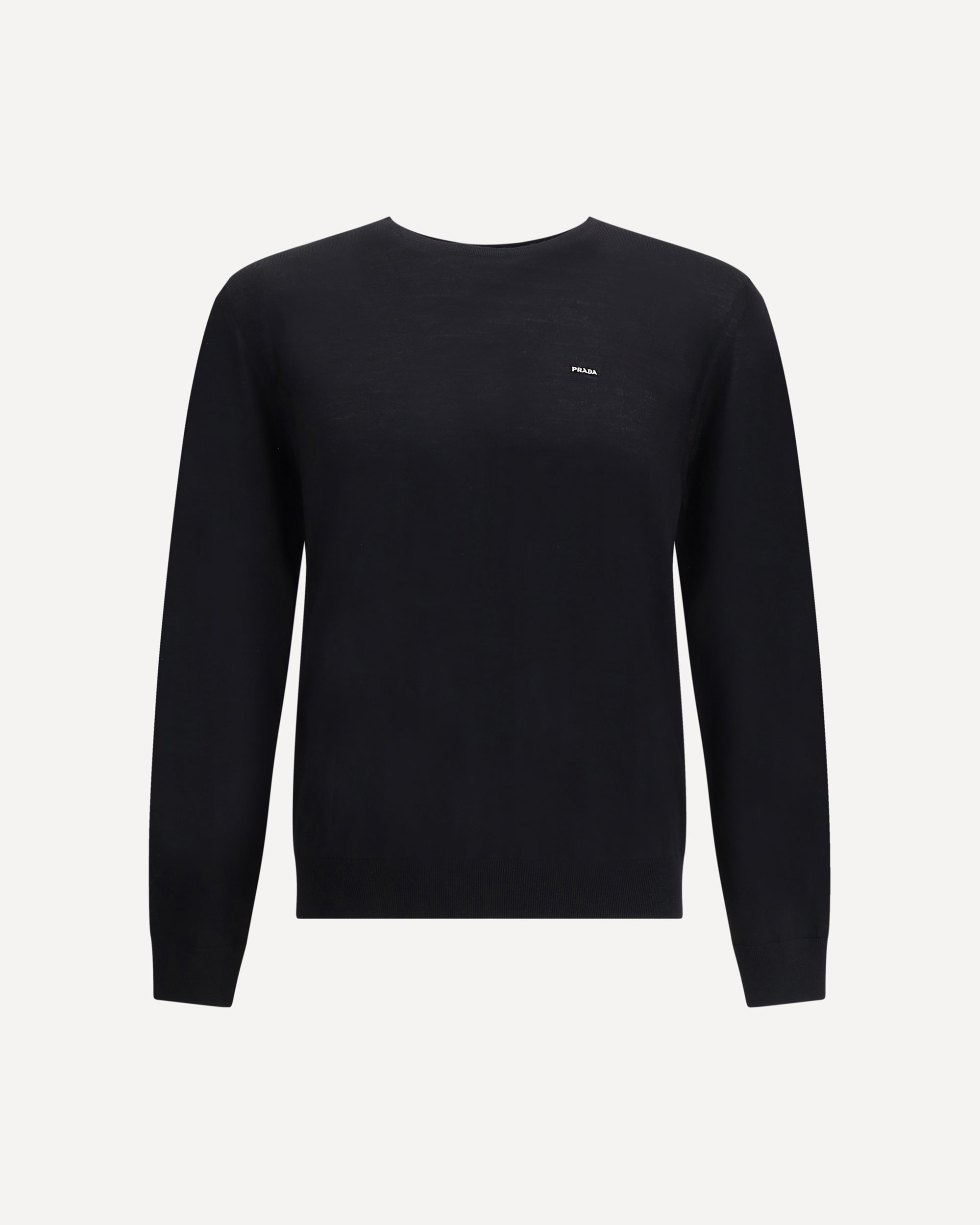 PRADA ブラック トレーナー　ユニセックス　プルオーバー PRADA Virgin wool Sweater BLACK | Base Blu