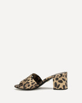 Leopard print leather Mules - BEIGE | Base Blu