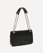 Intrecciato Shoulder Bag - BLACK | Base Blu