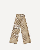 Check silk Twill Scarf - BEIGE | Base Blu