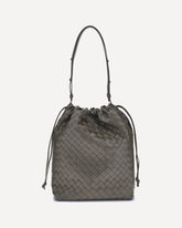 Woven leather Bucket Bag - BROWN | Base Blu