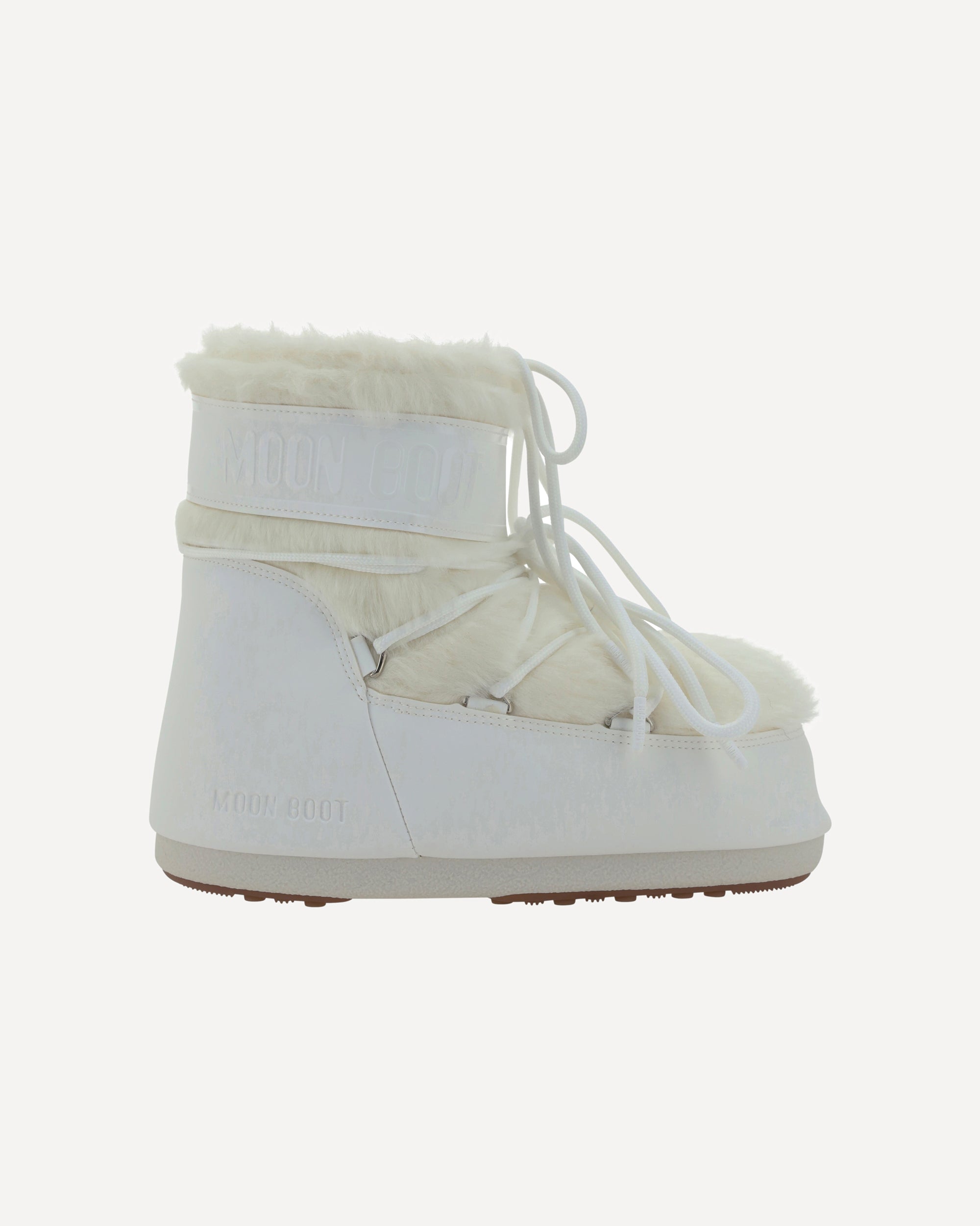 MOON BOOT Icon Low Faux Fur Boots WHITE | Base Blu