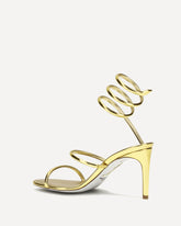 Metallic Cleo Sandals in leather - GOLD | Base Blu