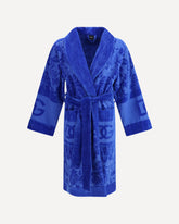 Accappatoio in spugna di cotone jacquard - BLU | Base Blu