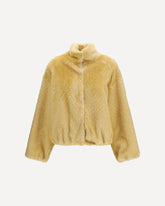 Chevron faux fur Bomber Jacket - GOLD | Base Blu