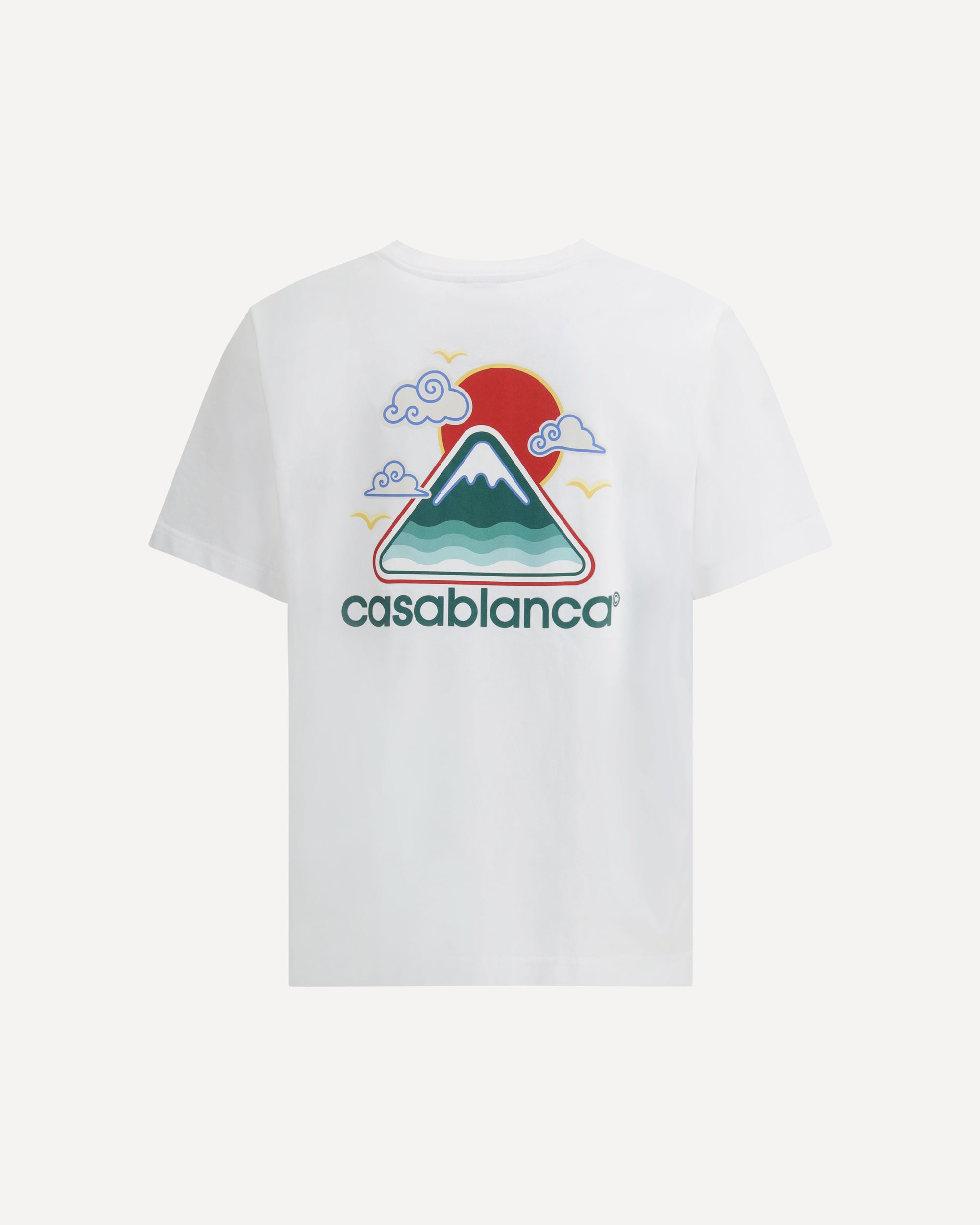 [CASABLANCA]Montagne Ondulee ロゴプリント Tシャツ CASABLANCA Montagne OndulÉe Screen printed Tshirt WHITE